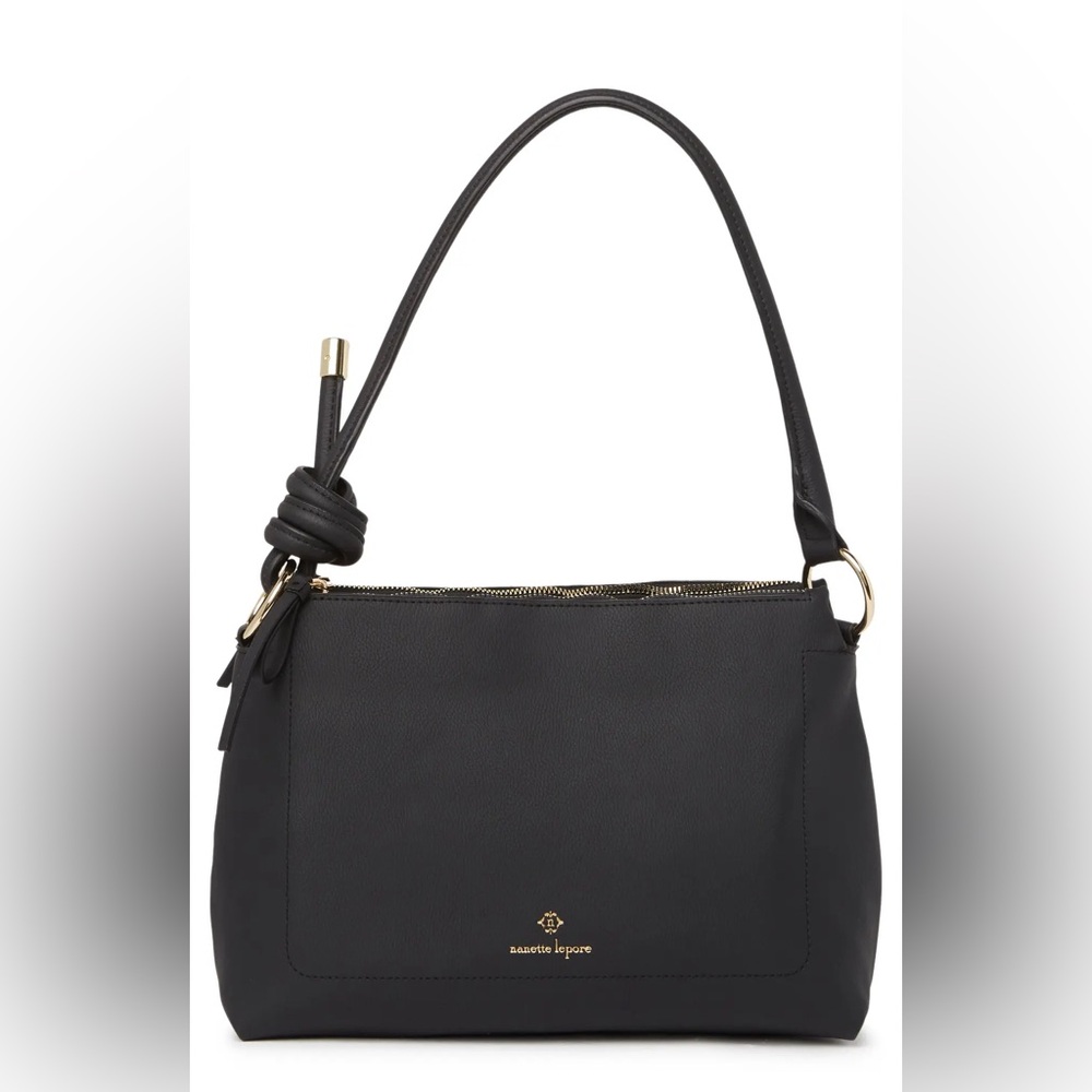 Brand New Black w/ Gold Hardware Nanette Lepore Oriana Double Zip Hobo Bag